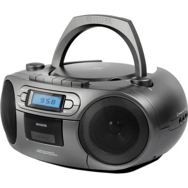Aiwa BBTC-550MG Grå bärbar CD-spelare med radio, kassett, Bluetooth och USB