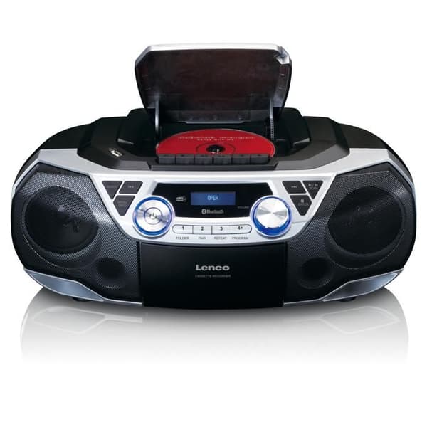 Lenco SCD-720SI - Bärbar DAB+/FM-radio med Bluetooth®, CD-spelare, kassetter och USB - Silver