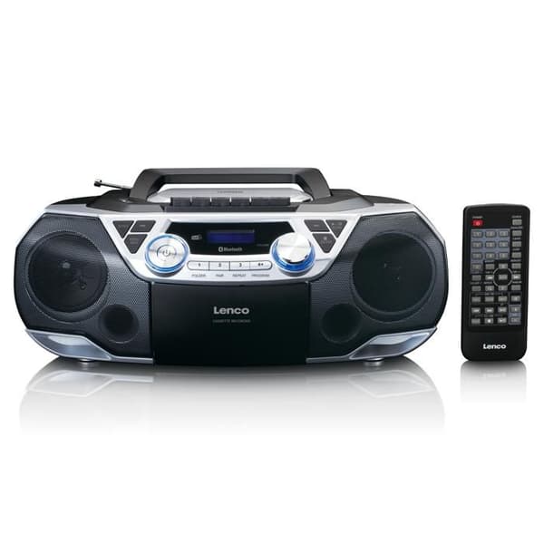 Lenco SCD-720SI - Bärbar DAB+/FM-radio med Bluetooth®, CD-spelare, kassetter och USB - Silver