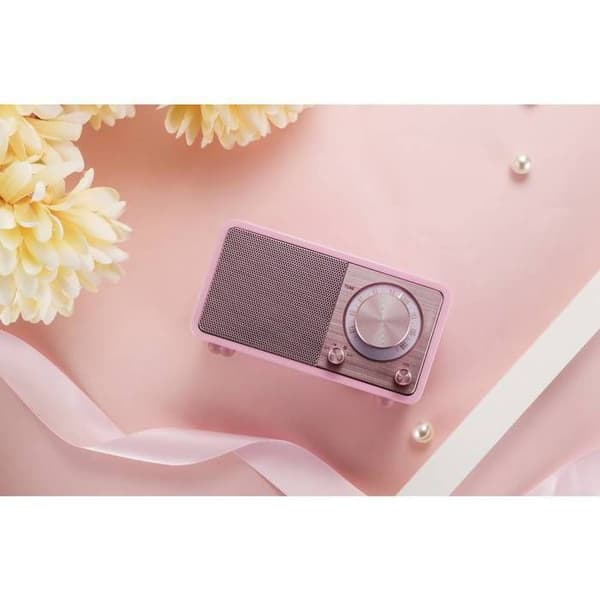 Bärbar radio - SANGEAN - ÄKTA MINI (WR-7) - Bluetooth - FM - Rosa träfodral