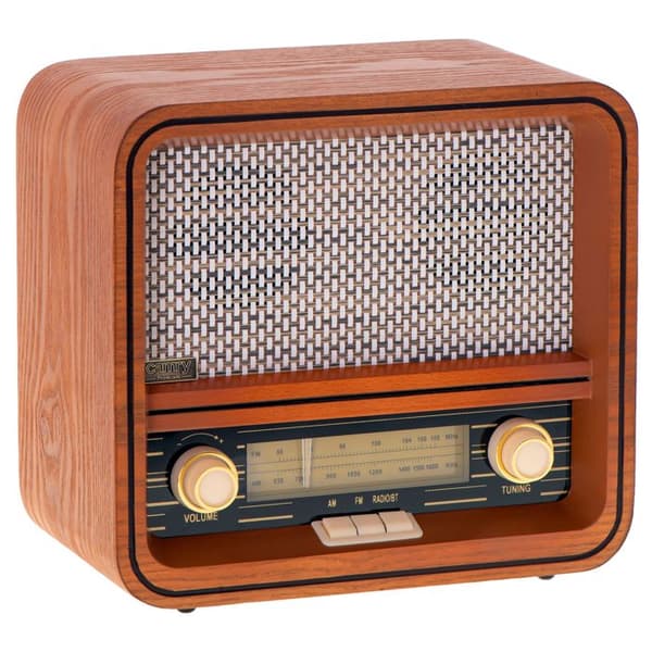 Retro AM/FM-radio, Bluetooth, manuell mottagare, USB-port, vintage träfodral Camry CR1188 Brun 00099
