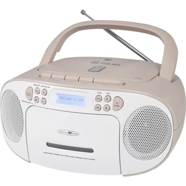 Reflexion Radio-CD-spelare DAB+, DAB, FM AUX, CD, DAB+, Kassett, FM, USB vit, rosa