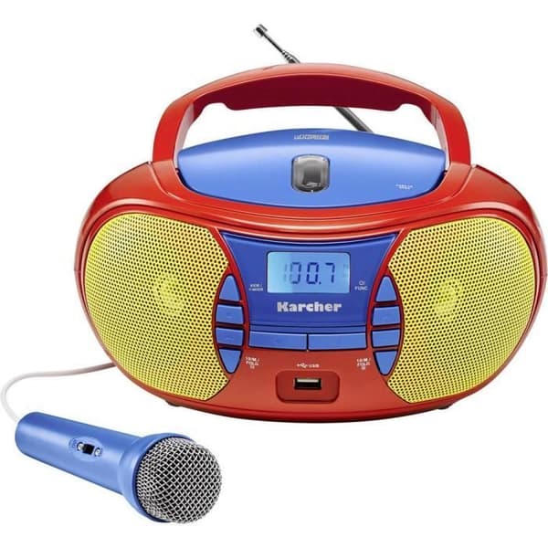 FM Karcher RR 5026 866763 CD, USB med mikrofon Röd, Blå, Gul 1 st.