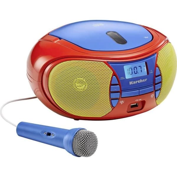 FM Karcher RR 5026 866763 CD, USB med mikrofon Röd, Blå, Gul 1 st.
