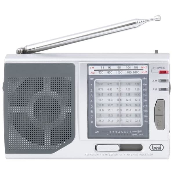 TREVI MB 728 bärbar radio - Analog AM/FM/SW - Silver