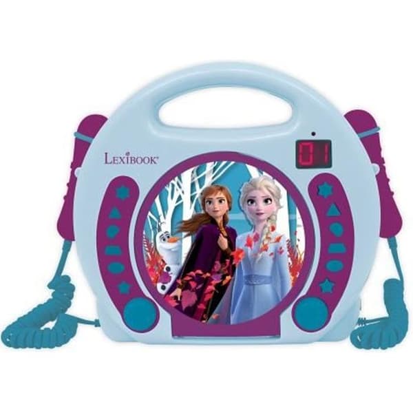 Frozen Bärbar CD-spelare med 2 mikrofoner - LEXIBOOK