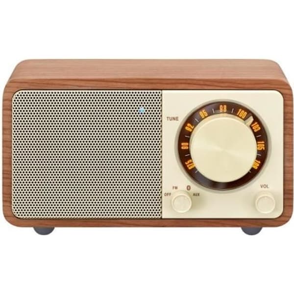 Bärbar radio - SANGEAN - ÄKTA MINI - Bluetooth - FM - Träfodral i valnöt