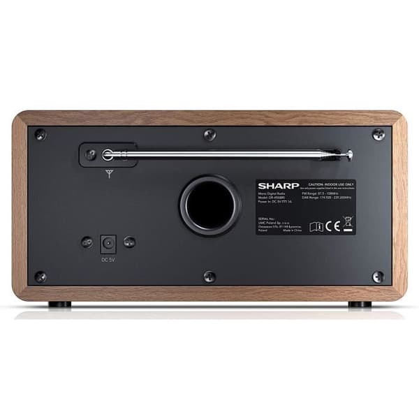Bärbar digitalradio - SHARP - DR-450BR - Bluetooth 4.2 - Dab/Dab+/FM - Mörkt trä
