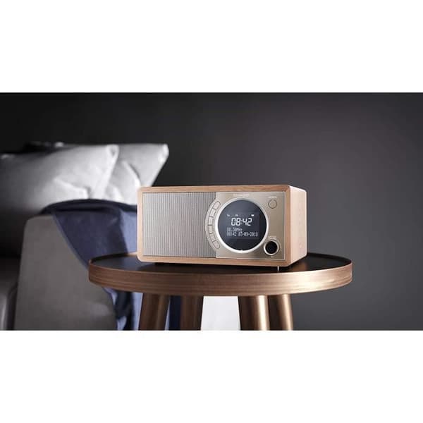 Bärbar digitalradio - SHARP - DR-450BR - Bluetooth 4.2 - Dab/Dab+/FM - Mörkt trä