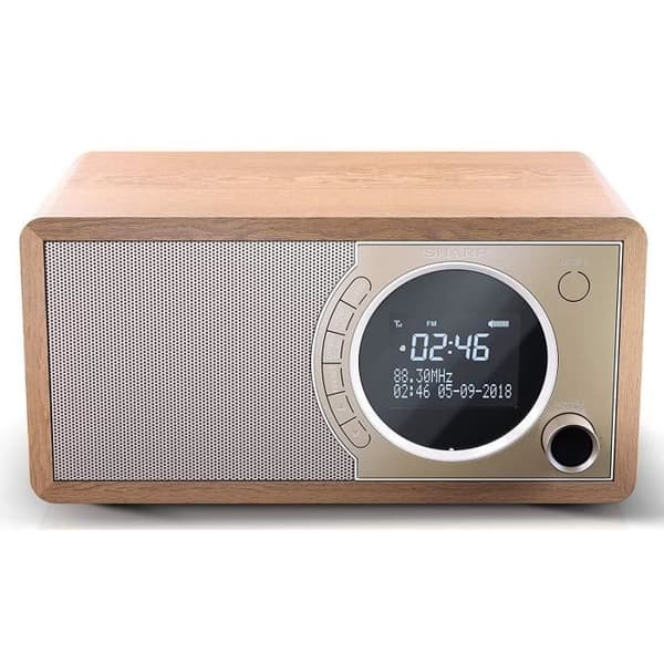Bärbar digitalradio - SHARP - DR-450BR - Bluetooth 4.2 - Dab/Dab+/FM - Mörkt trä