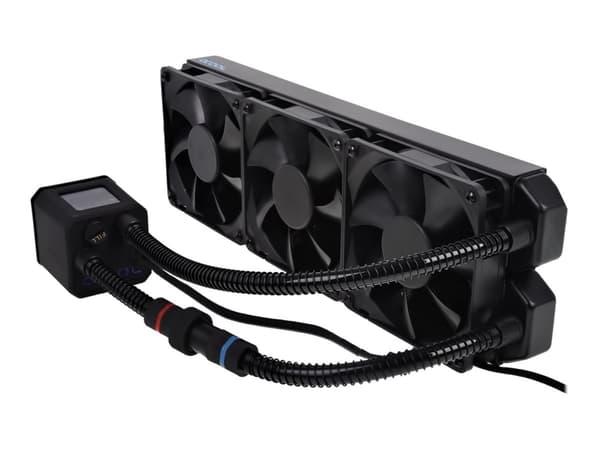 Alphacool Eisbaer 360 CPU, All-in-one-nesteenjäähdytin, 12 cm, 29 dB, 63,85 cfm, 108 m³/h, Musta musta