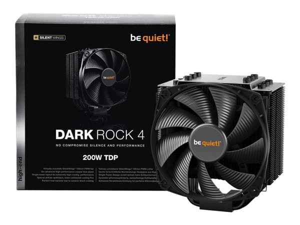be quiet! Dark Rock 4 - Processorkylare - (LGA 1150 (Socket H3), LGA 1151 (Socket H4), LGA 1155 (Socket H2) - 1400 rpm - 10,5 dB - 135mm