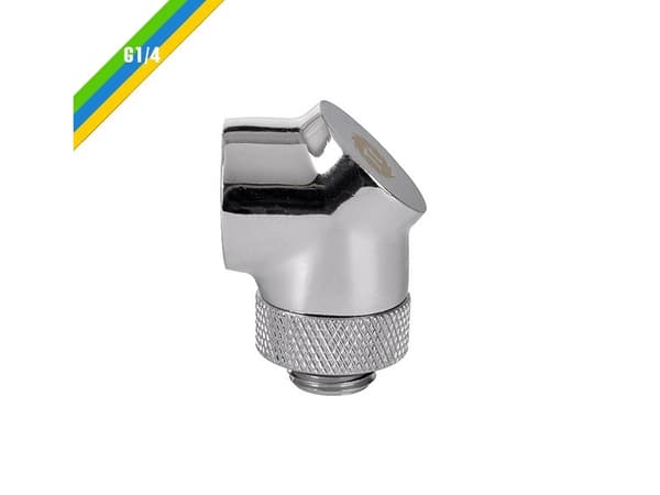 Thermaltake Pacific G1/4 90 Degree Adapter - Forbindelsesadapter for væskekjølesystem - krom