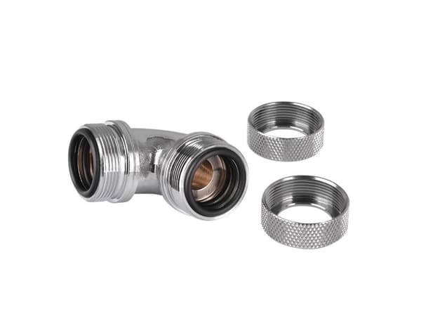 Thermaltake Pacific G1/4 PETG Tube 90-Degree Dual Compression - Forbindelsesadapter for væskekjølesystem - krom