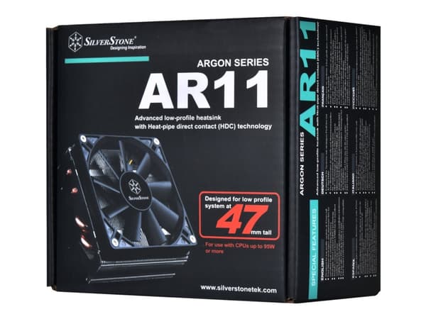 SilverStone Argon Series AR11 - Prosessorkjøler - (for: LGA1156, LGA1155, LGA1150, LGA1151) - aluminium og kobber - 92 mm