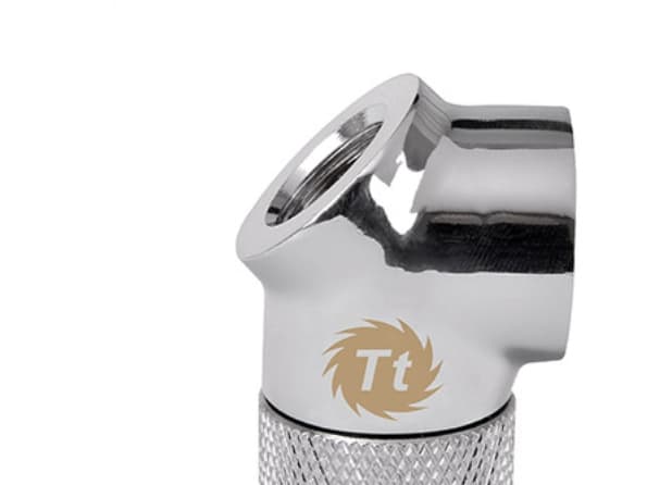 Thermaltake Pacific G1/4 45 & 90 Degree Adapter - Anslutningsadapter för vätskekylningssystem - krom