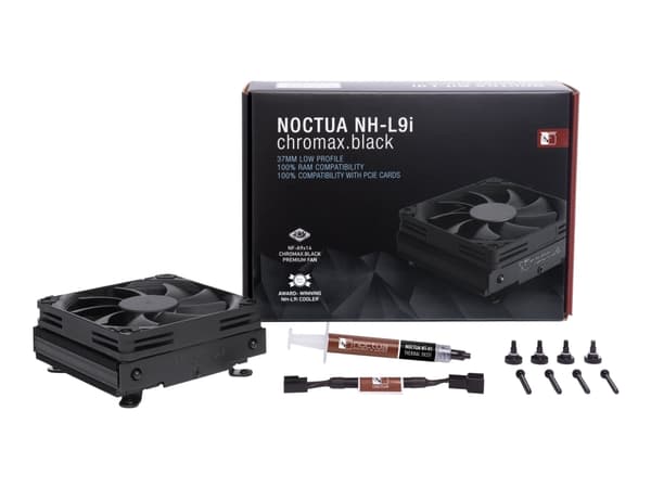 Noctua chromax NH-L9i - Processorkylare - (för: LGA1156, LGA1155, LGA1150, LGA1151, LGA1200) - kopparbas och nickelpläterade aluminiumprofiler - 92 m
