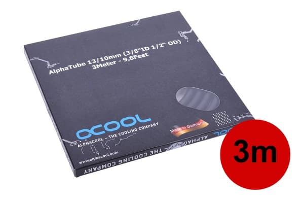 Alphacool AlphaTube HF 13/10 - Rör till vätskebaserat kylsystem - UV-svart - 3 m