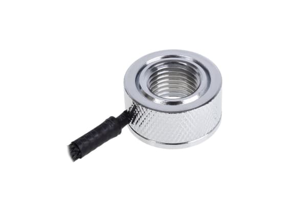 Alphacool Eiszapfen Temperatursensor G1/4 IG/IG med AG-adapter - Temperaturgivare för vätskekylsystem - krom - 50 cm