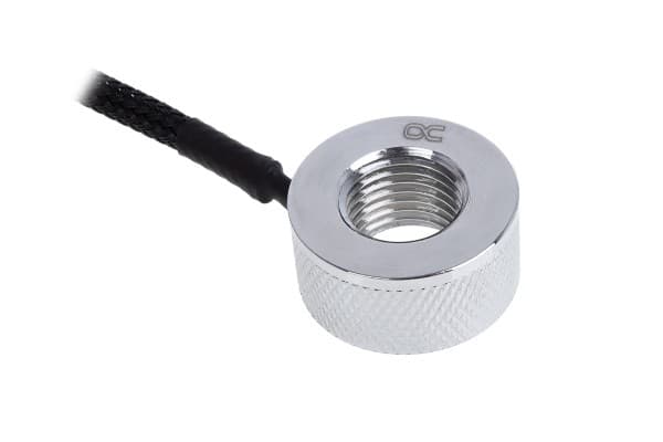 Alphacool Eiszapfen Temperatursensor G1/4 IG/IG med AG-adapter - Temperaturgivare för vätskekylsystem - krom - 50 cm