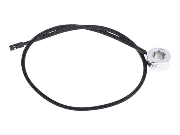 Alphacool Eiszapfen Temperatursensor G1/4 IG/IG med AG-adapter - Temperaturgivare för vätskekylsystem - krom - 50 cm