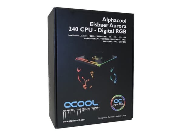 Alphacool Eisbaer Aurora 240 - Kylsystem med vätska till processorn - (för: LGA775, LGA1156, AM2, AM2+, AM3, LGA1155, AM3+, LGA2011, FM1, FM2, LGA115
