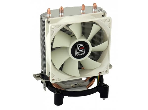 LC Power Cosmo Cool LC-CC-95 - Prosessorkjøler - (for: LGA775, LGA1156, AM2, AM3, LGA1155) - aluminium og kobber - 90 mm - hvit, sølv