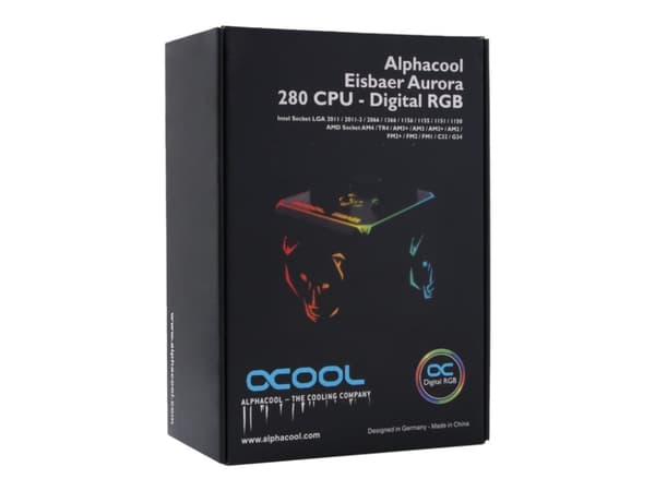 Alphacool 11729, All-in-one-nesteenjäähdytin, 14 cm, 71 m³/h, Musta