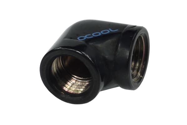 Alphacool HF L- connector 2 x G1/4 inner thread - Forbindelsesadapter for væskekjølesystem - mørkesvart