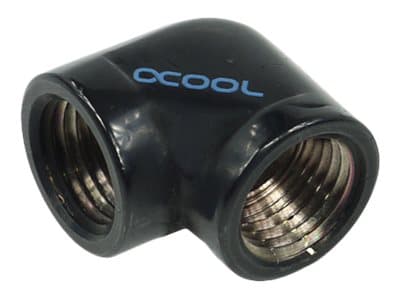 Alphacool HF L- connector 2 x G1/4 inner thread - Forbindelsesadapter for væskekjølesystem - mørkesvart