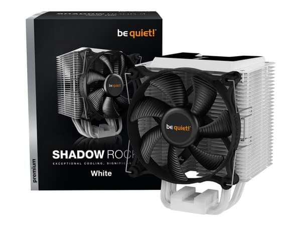 be quiet! Shadow Rock 3 - Prosessorkjøler - (for: LGA1150, LGA1151, LGA1155, LGA1200, LGA1700, LGA2011-3 (Square ILM), LGA2066, AM4) - aluminium med Hvit