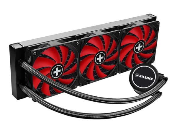 Xilence Performance A+ XC978, All-in-one-nesteenjäähdytin, 12 cm, Musta, Punainen musta, Punainen