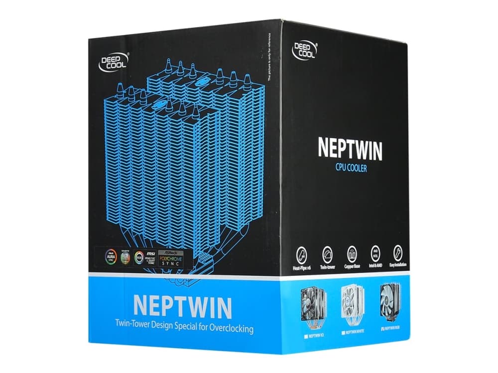 Deepcool NEPTWIN RGB - Prosessorkjøler - (for: LGA775, LGA1156, AM2, AM2+, LGA1366, AM3, LGA1155, AM3+, LGA2011, FM1, FM2) - 120 mm
