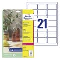 Miniatyrbilde 1 av 5: Avery L7782 - Permanent klæbemiddel - klar - 38,1 x 63,5 mm 525 etikett(r) (25 ark x 21) etiketter