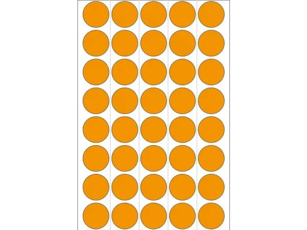 HERMA - Papir - matt - permanet adhesiv - luminøs oransje - 19 mm rund 960 etikett(er) (24 ark x 40) merkelapper