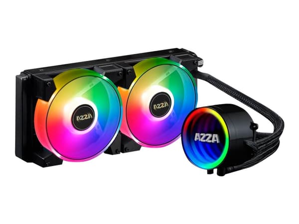 AZZA Blizzard - Kylsystem med vätska till processorn - Elementstorlek: 240 mm - (för: LGA775, LGA1156, AM2, AM2+, LGA1366, AM3, LGA1155, AM3+, LGA201 Svart