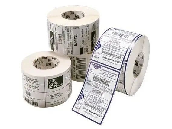 Zebra Z-Select 2000D - Papper - akryllim - bestruket - perforerad - ljust vit - 101.6 x 101.6 mm 8400 etikett (er) (12 rulle/rullar x 700) etiketter