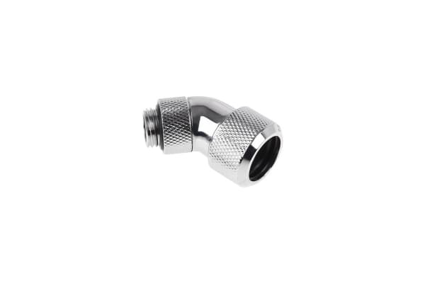 Alphacool Eiszapfen 16 mm HardTube compression fitting 45° rotatable G1/4 - Vinkelfäste för vätskekylningssystem - krom