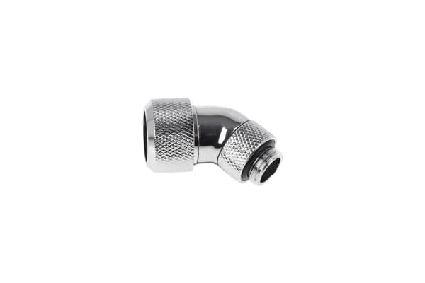 Alphacool Eiszapfen 16 mm HardTube compression fitting 45° rotatable G1/4 - Vinkelfäste för vätskekylningssystem - krom