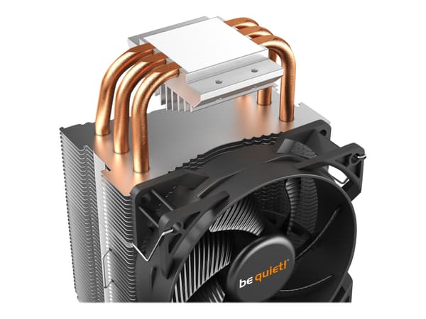 be quiet! Pure Rock Slim 2 - Processorkylare - (för: LGA1150, LGA1151, LGA1155, LGA1200, LGA1700, AM4, AM5) - aluminium med aluminium/kopparbas - 92