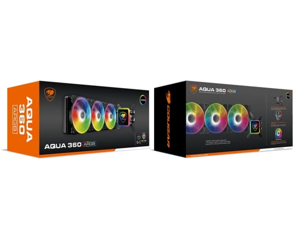 COUGAR AQUA ARGB 360 - Væskekjølesystem for prosessor - (for: LGA775, LGA1156, AM2, AM2+, LGA1366, AM3, LGA1155, AM3+, LGA2011, FM1, FM2, LGA1150, LG