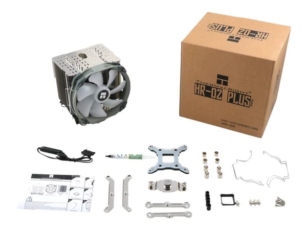 Thermalright HR-02 Plus - Prosessorkjøler - (for: LGA1156, LGA1155, LGA2011, LGA1150, LGA1151, AM4, LGA2066, LGA1200, LGA1152) - nickel plated copper