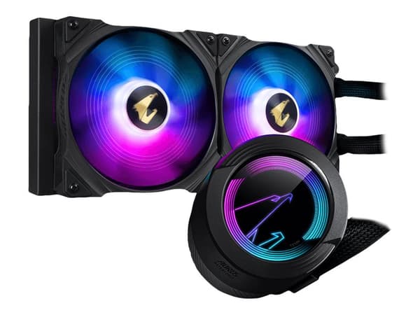 Gigabyte AORUS WATERFORCE 280 - Prosessorin nestejäähdytysjärjestelmä - Jäähdyttimen koko: 280 mm - (seuraaville: LGA1156, LGA1366, LGA1155, LGA2011, musta