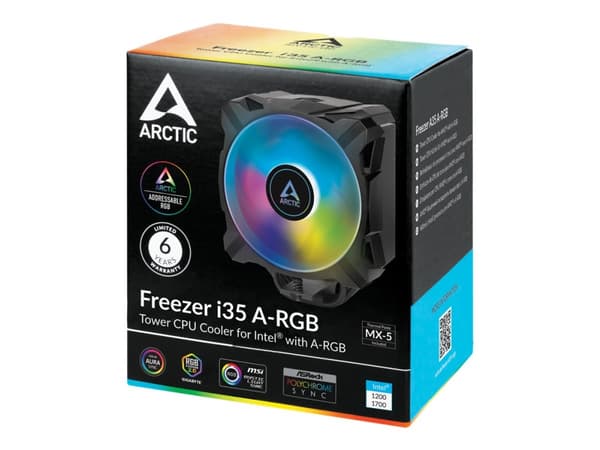ARCTIC Freezer i35 A-RGB - Prosessorkjøler - (for: LGA1156, LGA1155, LGA1150, LGA1151, LGA1200, LGA1152, LGA1700) - aluminium - 120 mm