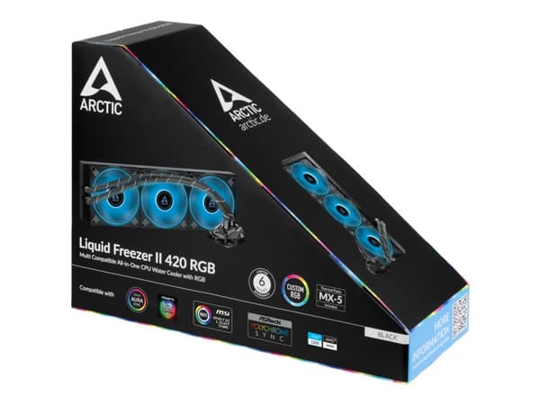 ARCTIC Liquid Freezer II 420 RGB - Kylsystem med vätska till processorn - Elementstorlek: 420 mm - (för: LGA1156, LGA1155, LGA1150, LGA1151, LGA2011- Svart