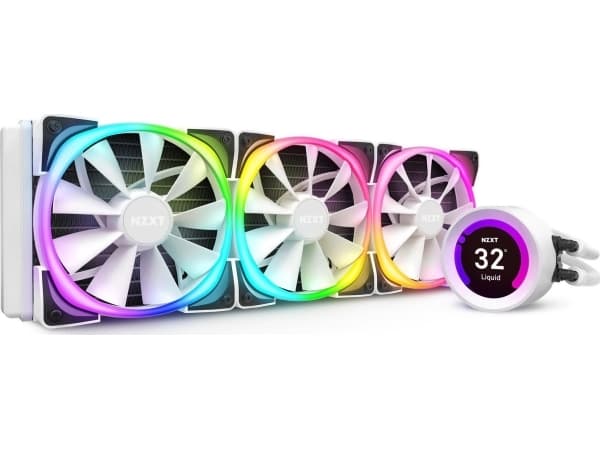 NZXT Kraken Z73 RGB, All-in-one-nesteenjäähdytin, 12 cm, 52,44 cfm, Valkoinen