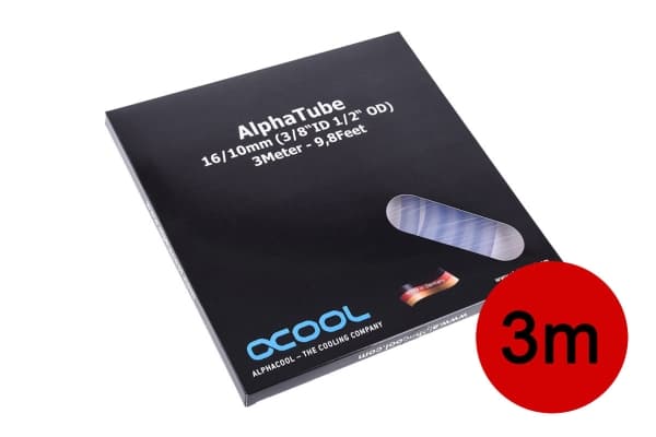 Alphacool AlphaTube HF 16/10 (3/8"ID) - Væskekjølesystemtube - blank - 3 m