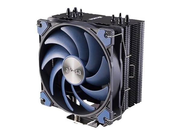 Akasa Alucia H4 - Prosessorkjøler - (for: LGA1156, LGA1155, LGA2011, LGA1150, LGA1151, AM4, LGA2066, LGA1200) - aluminiumfinner - 120 mm - svart, rol Sort, Blå