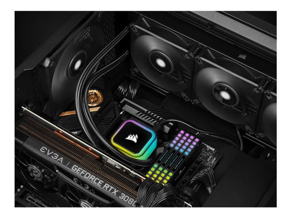 CORSAIR iCUE H150i RGB ELITE - Prosessorin nestejäähdytysjärjestelmä - Jäähdyttimen koko: 360 mm - (seuraaville: LGA1156, LGA1155, LGA2011, LGA1150,