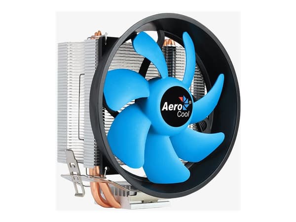 AeroCool Verkho 3 Plus - Prosessorkjøler - (for: LGA775, AM2, AM2+, AM3, AM3+, FM1, FM2, AM4, LGA1200, LGA1700, AM5, LGA115x Socket) - aluminium og k Aluminium, Sort, Blå
